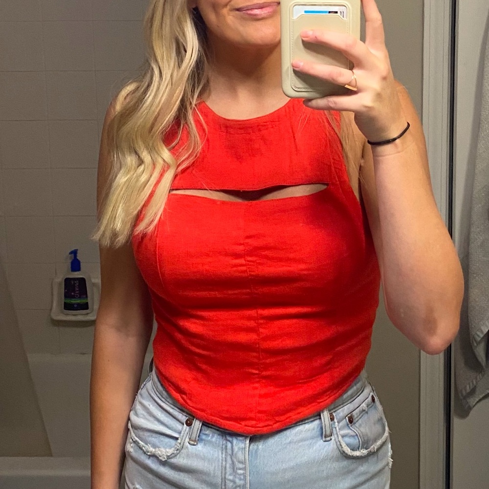 Free People Red Shirt